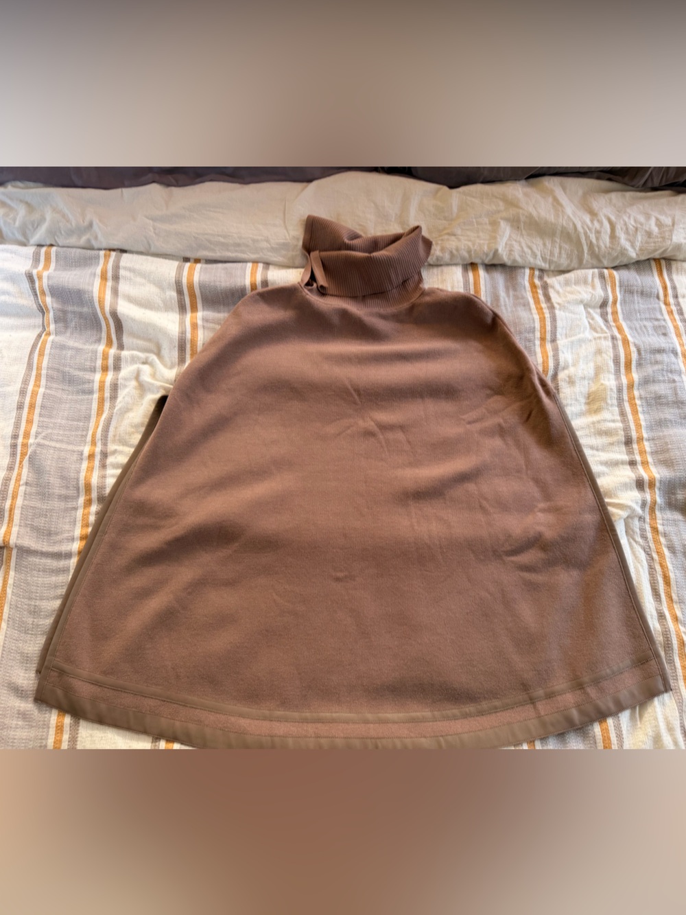 Chico’s Mocha Turtleneck Knit Poncho – Size S/M